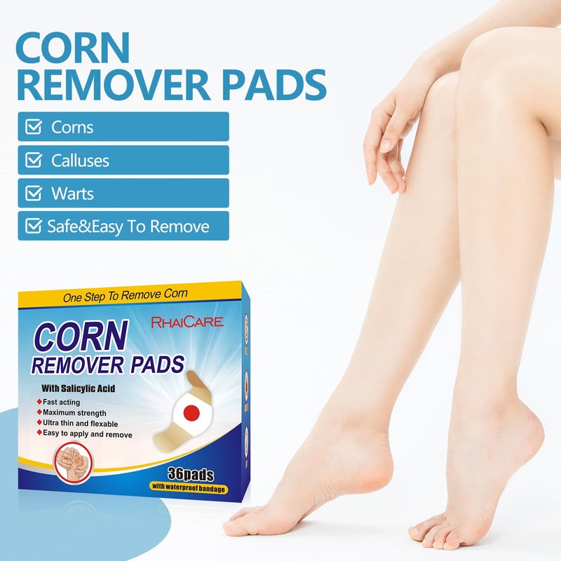 RHAICARE Corn removers for Toes feet Bottom of Foot Corn Remover(24 Count),Corn Pads Remover for Toes feet with 40% Salicylic - Image 3